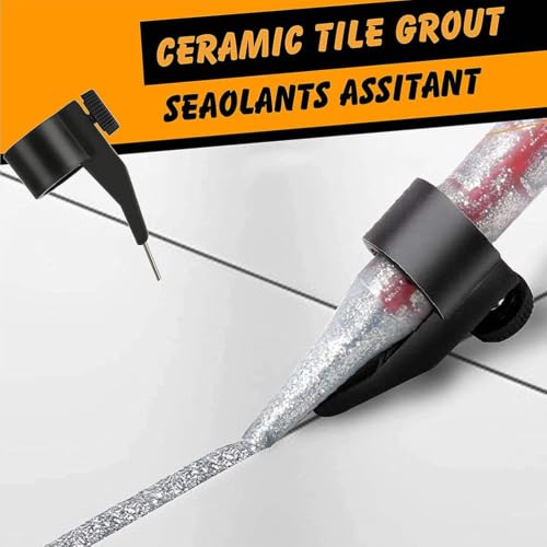 3-Piece Tile Grout Caulk Nozzle Positioner Set, Black, 12 mm