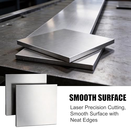 Aluminum Sheet Metal 6 PCS 10 x 10 Inch Thickness Metal Plate Covered with Protective Film, 1/16inch(2mm) Sheet Plate Flat Stock, Finely Polished and Deburred 10 x 10 x 1/16inch 4