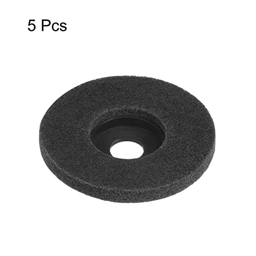 HARFINGTON 5pcs Nylon Fiber Polishing Wheel 4.5" x 7/8" Abrasive Wheels Sanding Buffing Disc 320 Grit 7P Non Woven Abrasive Flap disc Grinding Polishing Wheel for Angle Grinders, Gray
