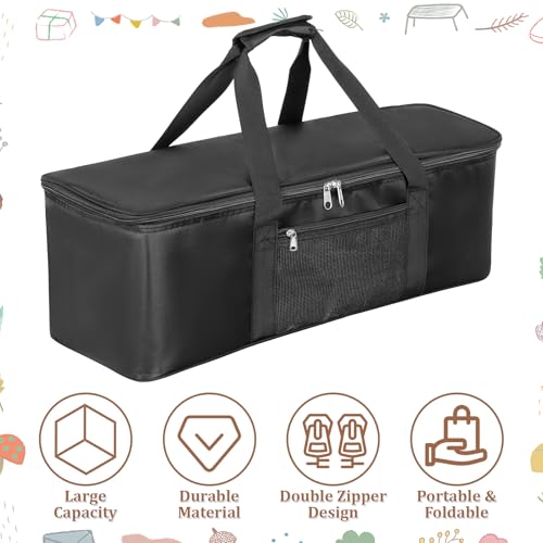 Grill Tool Storage Bag, 23.6" x9.8 x7.9 Large Capacity Grill Accessory Storage, Heavy-Duty Grills Utensil Storages with Pockets, Outdoor BBQ Utensil Holder, Grilling Tools Storages for Camping Picnic