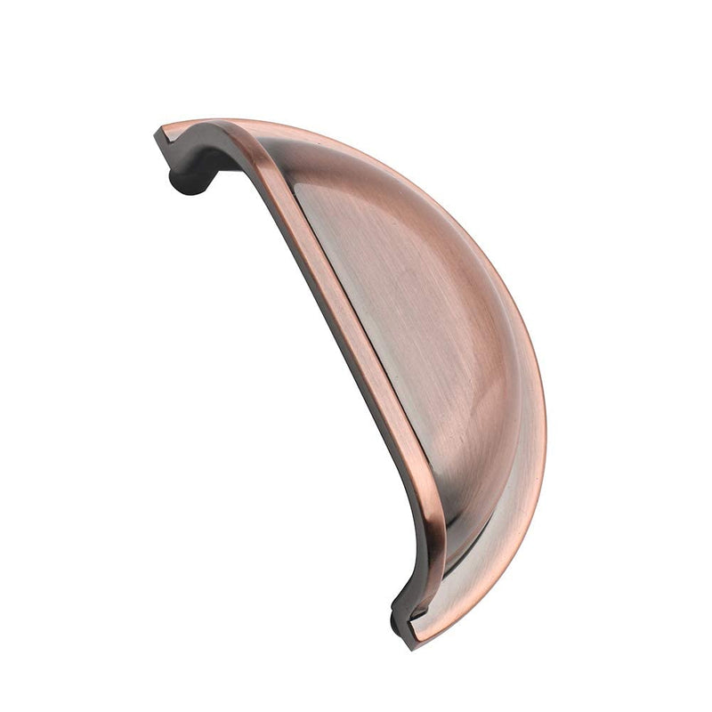 HARPOON Kitchen Cabinet Pulls, 3" Inch Bin Cup Drawer Handles - 10 Pack of Kitchen Cabinet Hardware (Antique Copper) Antique Copper