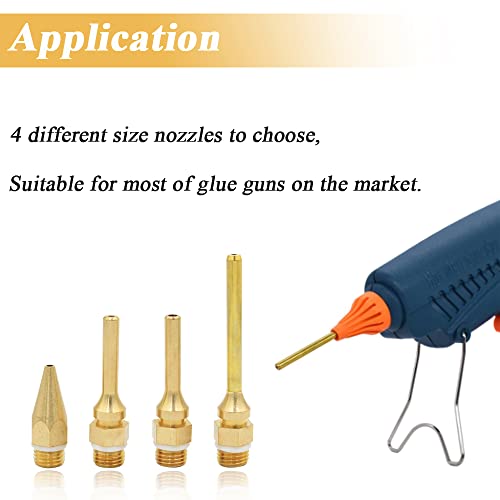 Eyech 4 Pack Interchangeable Hot Glue Gun Nozzles - Assortment Set for Craft & Repair - 2.0x70mm, 2.0x50mm, 2.0x34mm, 3.0x50mm