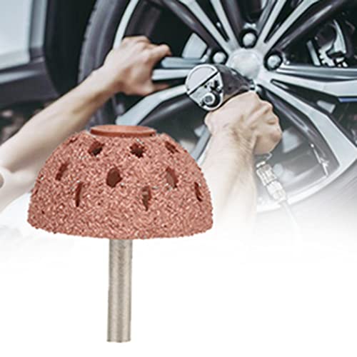 Tire Buffing Wheel, 2Pcs Tungsten Steel Auto Tire Buffer Grinder Patches Grinding Head Coarse Grit Polishing Pad with Linking Rod for Car Truck Motorcycle Bike Tire Repair