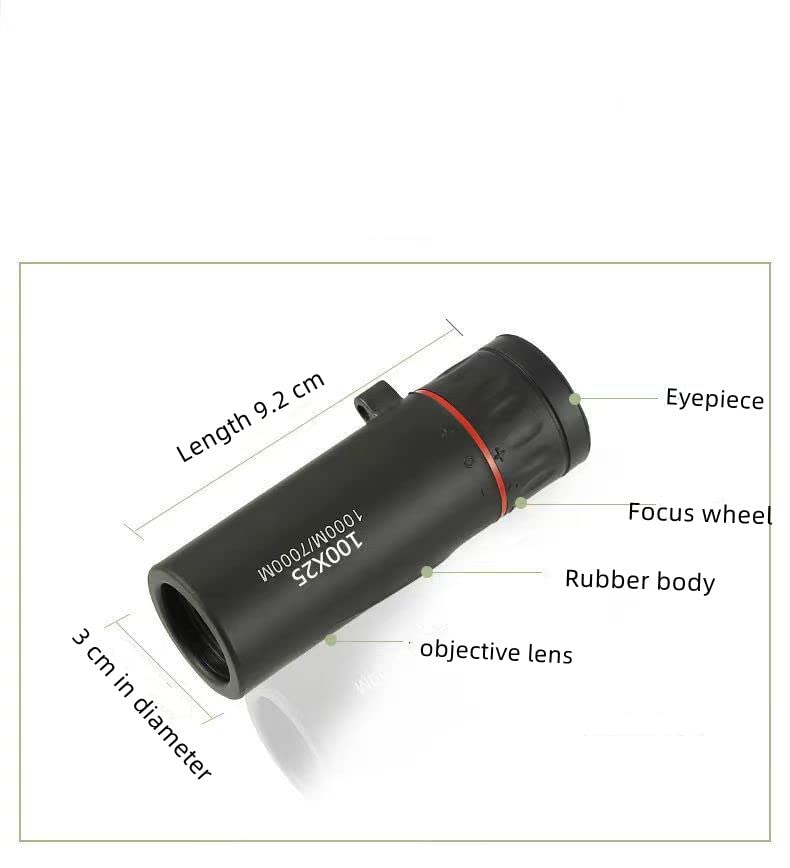 2000X24 Monocular Focus Optics Telescope onocular Power Monocular for Adults with Phone AdapterNight Vision Monocular Lightweight Pocket Monoscope with for Adults Kids, 8000M/80000M Gifts