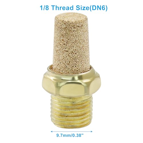 Brass Air Pneumatic Mufflers, 1/8" (DN6) 1/8"(DN6)-10 Pcs