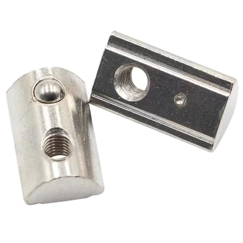 3030 Series M8 T Slot Half Round Nuts Roll-in Spring Ball Loaded Elastic Nuts Carbon Steel for European Standard 3030 Series Aluminum Extrusion Profile Rail with 8mm Slot for 3D Printer(M8,30 Pcs) 30-M8(30 Pcs）