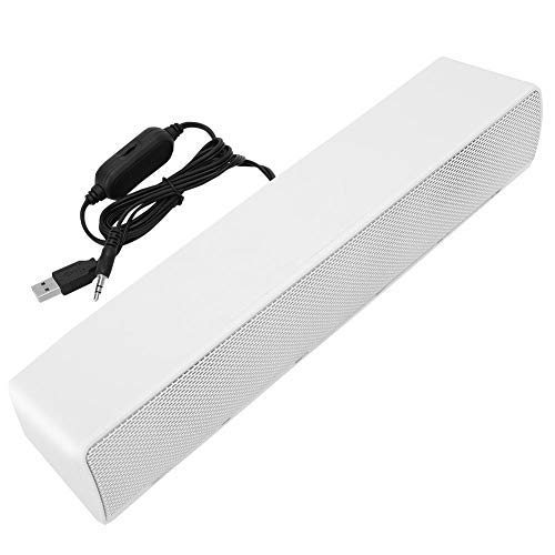 Speaker, Mini Speaker, USB Speaker PC Stereo Lightweight Wired LED Soundbar Speaker, Soundbar Soundbox, 3.5mm Audio Jack Compatible with PC Computer Tablet TV for Office Home Home Theater