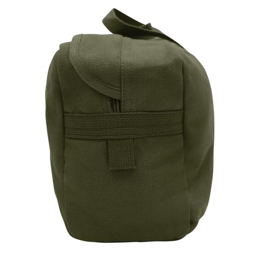 Rothco Canvas Tanker Style Tool Bag - Heavy-Duty Multipurpose Gear Carrier for Mechanics, Plumbers, Electricians, Athletes, Olive Drab Green