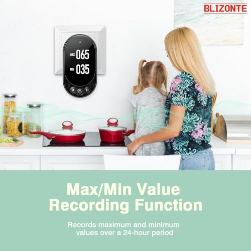 Decibel Meter Plug-in Wall, 3-in-1 Noise Detector(Noise,Temp and Humidity) with Fast/Slow Refresh Rate, MAX/MIN and Data Hold, 30–130 dBA Decibel Range for Rentals, Home, Classroom, Black