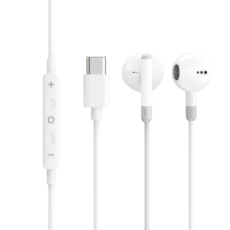 5 Pack Upgraded USB C Headphones for iPhone 17/16/15 Pro Max iPad Plus TypeC Earphones with Microphone Volume Control USBC Wired Earbuds USB Type C Earphone for Samsung S26/S25(1.2M/4Ft)