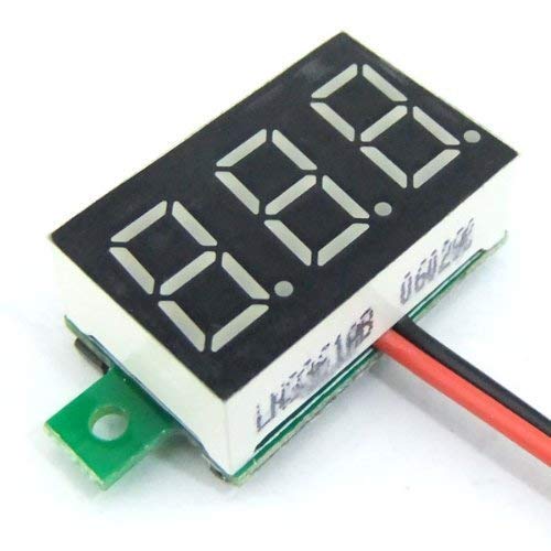6 Pcs Mini Digital Voltage Meter DC 2.5~30V 0.28" 2 Wire Digital Voltmeter Gauge Tester Green LED Display Panel Mount Car Motorcycle Battery Monitor Led (Blue) Blue