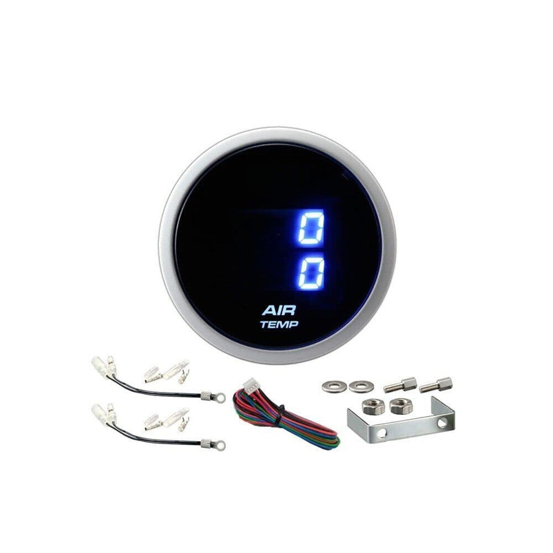 MOTOR METER RACING 52mm 2-1/16" Digital Dual Air Temperature Gauge °F Inside & Out Blue LED for Automobile Racetech Dual Air Temp