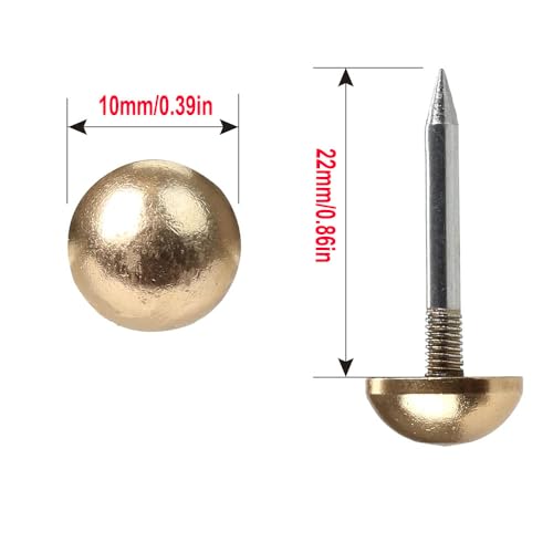 30Pcs Sofa Wall Hanging Solid Brass Tacks 10 Mm Retro Nails Tack (Bronze) Bronze