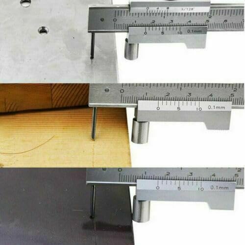 Metal Scribe Calipers, 0-8 inch Carbide Parallel Crossed Vernier Caliper, Marking Gauge with 2Carbide Needle Marking Tool for Metal,Wood and Most Materials Scribing