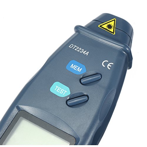 uxcell RPM Tachometer Photo 2.5 to 99999 Photoelectric DT-2234A