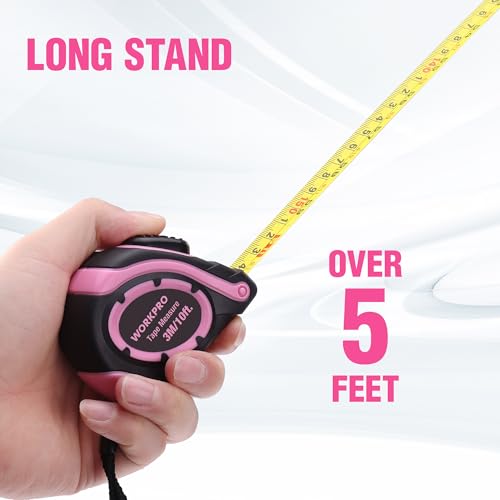 WORKPRO Tape Measure 10 FT, 3 Pack Metric & Imperial Scale Measuring Tape
