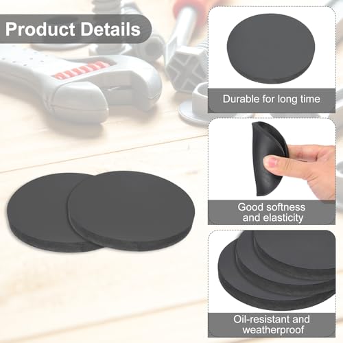 PATIKIL Rubber Solid Discs Washers, 8 Pcs Anti-Vibration Spacer 85mm OD x 8mm Thick Rubber Round Gasket Pad Bushings Spacer Washer for DIY Gasket Craft, Black 85mm x 8mm