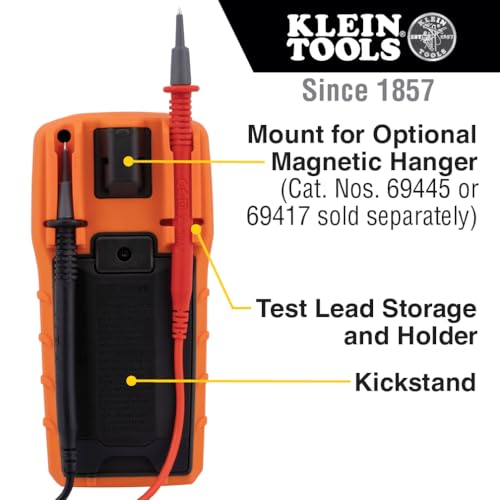 Klein Tools MM420 Digital Multimeter, Auto-Ranging TRMS Multimeter, 600V AC/DC Voltage, 10A AC/DC Current, 50 MOhms Resistance