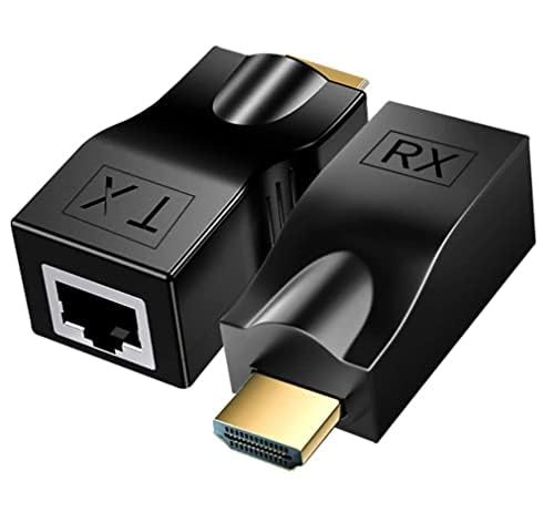 4K HDMI to RJ45 Extender, HDMI Extender Over Ethernet Cat 6/7/ 8 Cable, Hdmi Repeater to RJ45 Network Converter for HDTV STB DVD PS4, Support Audio Video 1080P UP to 98FT/30m