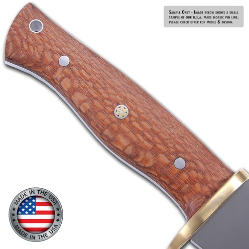 Mosaic Pin - (0.250 (1/4) Inch Diameter) - (Cross) - (MP-1005BB-250) - (Brass Outer)(Brass Inner) - Decorative Knife Handle Pins and Rods for Fixed Blade Knives MP-1005BB-250