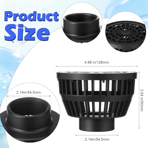 Novabright 1-1/2 Inch Suction Hose Strainer for Pool Pump, Intake Filter