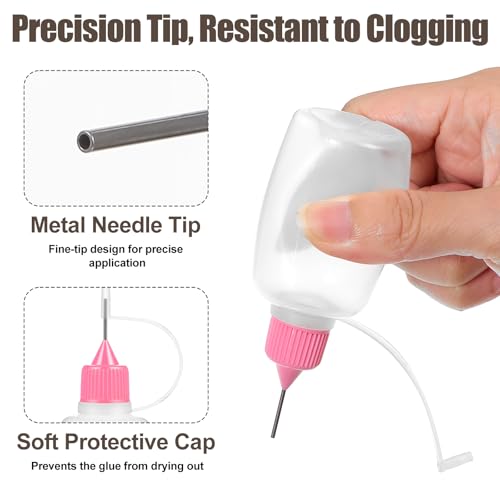 4 Pcs Precision Tip Applicator Bottle with 2 Mini Funnels 30ML/1OZ