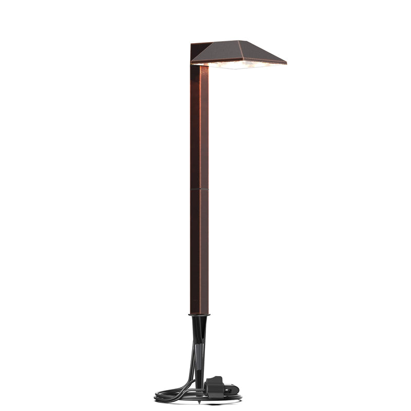 GOODSMANN Low Voltage Pathway Light Outdoor Metal Landscape Lighting 12V AC 0.7W LED Hardwired Path Light 100 Lumen Warm White Oil Rubbed Bronze Finish Walkway Light with Connector and Spike Stake Oil Rubbed Bronze 1PK
