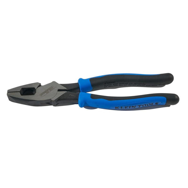Klein Tools J2000-9NE Side Cutter Linemans Pliers, Made in USA, High Leverage 9-Inch Pliers Cut ACSR, Screws, Nails, Wire Cuts