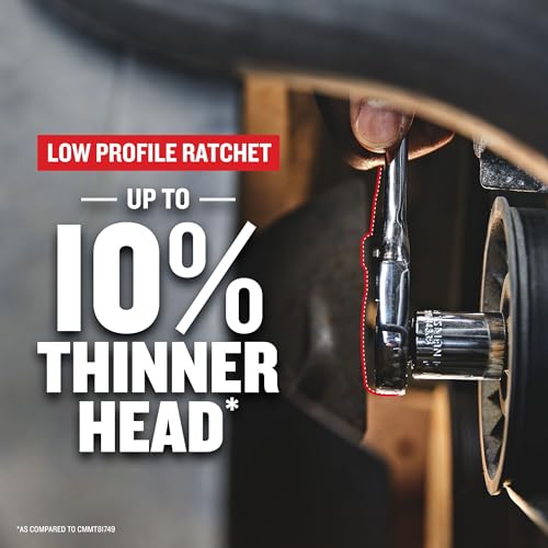 CRAFTSMAN Low Profile Ratchet, 1/2 Inch Drive, 72 Tooth (CMMT86823)