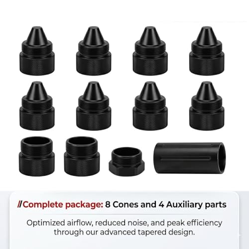 1.375''x24 Thread Aluminum Cone Shaped Truck Wheel Lug Nuts 12 Pack