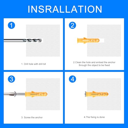 160PCS Wall Anchors and Screws Kit, Picture Hanging Kit for Drywall, Concrete and Brick, Anchor Plugs for Frames, Shelves, Hooks and Wall Decor