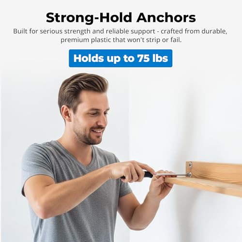 Qualihome Drywall Anchors with Screws – Self-Drilling Drywall Anchors, Anti-Spin Grip, No Pre-Drill Wall Anchor Kit, Strong & Reliable Hold, 100 Pack (200 Pieces) 100 Pack (200 Pieces)