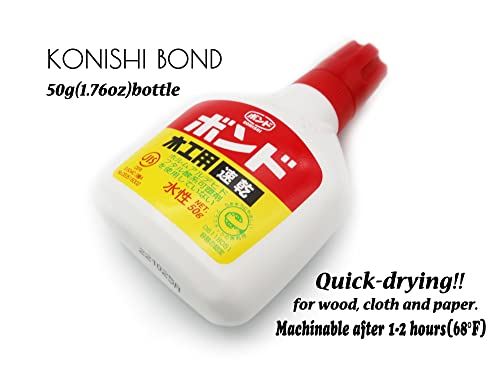 Speedy Glue for Wood, Cloth, Paper, Nearly Transparent and Machinable After 1-2 Hours (68°F), Leave for 24 Hours After Pasting to Adhere Firmly, Made in Japan (Small/1.76oz) Small/1.76oz (50g)