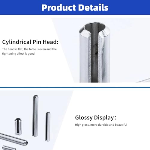 280Pcs Roll Pin Set Stainless Steel Slotted Pins Assortment Kit M1.5 M2 M2.5 M3 M4 M5 M6 M8 with Box