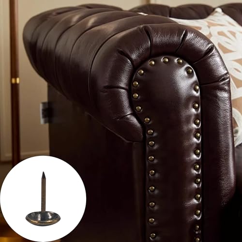 200PCS 16 * 20mm Upholstery Tacks, Decorative Furniture Nails, Round Head Bronze Thumb Tacks for Sofa, Chair, Cork Board, DIY Projects 0.63"