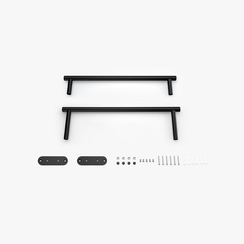 BAGNOLUX Double Towel Bar, SUS304 Towel Racks for Bathroom Wall Mounted 2-Tiers Ladder Towel Rails, Space Saving Bathroom Towel Holder Shelves Rack, Long Towel Hanger (16“-Round-Matte Black) 16“-round-matte Black