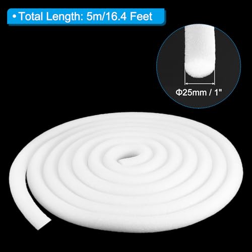 PATIKIL 1 Inch x 16.4 Feet Backer Rod for Gaps and Joints, Foam Rope Caulk Crack Joint Filler Roll Seal Weather Strip for Home Construction Car, White