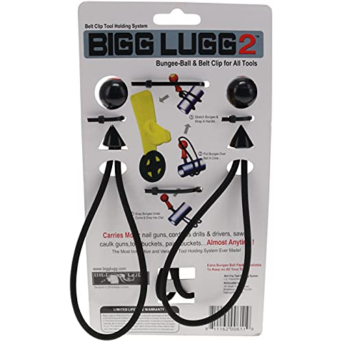 Bigg Lugg BL2-3BM Belt Clip Tool Holder System with 3 Ball Bungees - 2 Pack