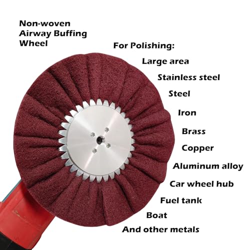 10" x 2 Section Non Woven Abrasive Airway Buffing Wheel,5/8" Arbor Hole,1pc