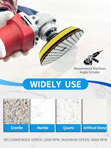 7Pcs 4-Inch Dry Diamond Polishing Pads Grit 200 for Granite Marble Stone Sanding Grinding Abrasive Set Grit 200 7pcs