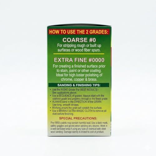 Briwax Steel Wool Grade 0000 Oil Free 225g 1/2lb Roll by Briwax