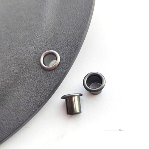 1 Tools with 100pcs #8-9-8.4mm (.294 Length Under Flange x 1/4" Outside Diameter) Anti-Rust Brass Eyelets Rivets for .080 - .093 Kydex Holster（Matte Black Color）