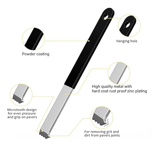 2Pcs Paver Puller, Paver Extractor Tool with Joint Scraper Micro Teeth Gripper Slots Paver Removal Tool for Garden Paver Brick Block Replacement