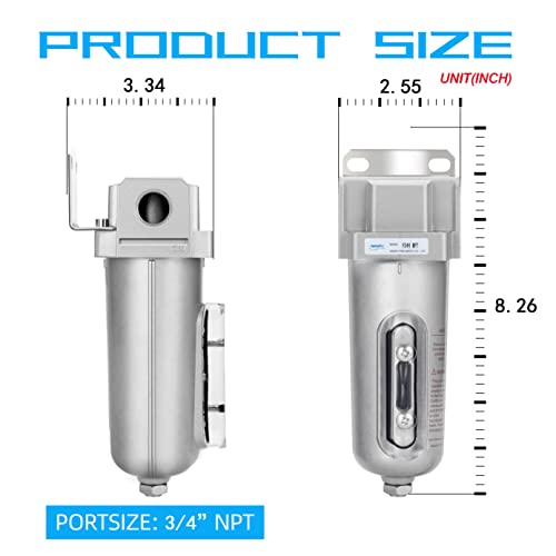 NANPU Industrial Grade Heavy Duty 3/4" NPT Activated Carbon Air Filter 3/4" NPT, Carbon Filter