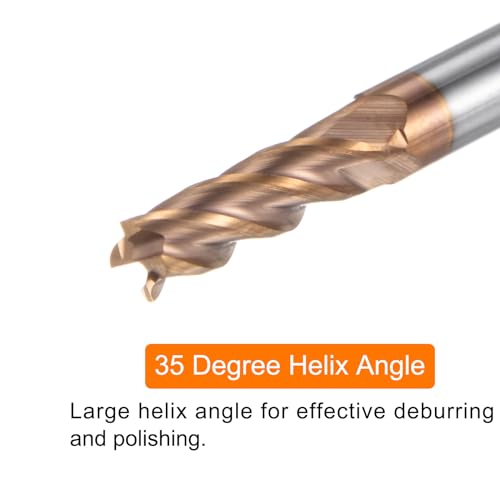 HARFINGTON 10pcs Carbide Square End Mills 3.5mm 9/64" Dia 4mm (5/32") Shank
