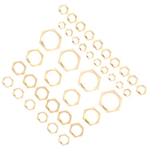 Brass Lock Nut Assortment Kit, 40-Piece G1/8 to G1 Thin