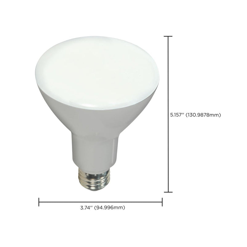 Satco S9621-9.5 Watt BR30 LED Reflector Soft White Light Bulbs - 105 Degree Beam Angle - 3000K - E26 Medium Base - 120 Volt - Dimmable - 750 Lumens - 6 Pack