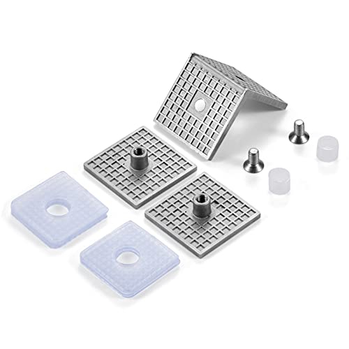 Ranbo 90 Degree Glass to Glass Fixed Panel Clamp, Brushed Nickel, 2 Pack Straight Edge 90°glass to glass