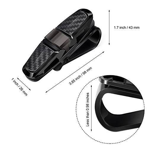 Boao 4 Pcs Sunglasses Holders for Car Sun Visor, Glasses Ticket Card Clip Mount Hanger, Double-Ends Clip 180 Degree Rotational Car Visor Accessories(Black) Black