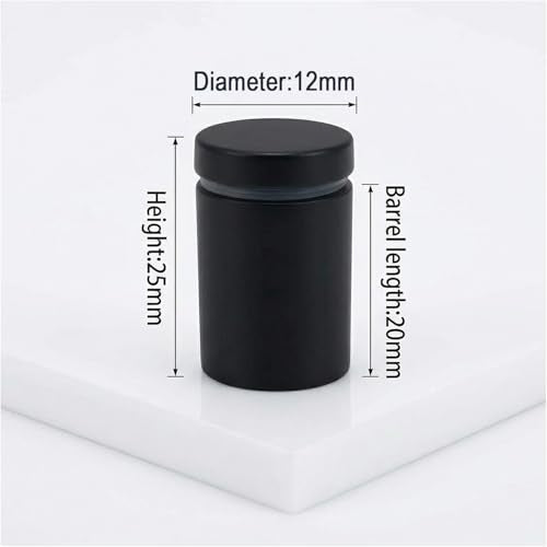 Lantee 20pcs Black Sign Standoff Screws, Stainless Steel Wall Mount Standoff Holders, Heavy Duty for 1/2" Thick Acrylic/Glass 1/2" x 1"(12x25mm) 1/2" x 1" / 12 x 25mm 20